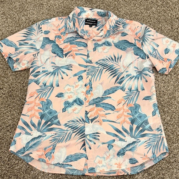 Bonobos Other - Bonobos Pink and Blue Tropical/Floral/Hawaiian Short Sleeve Button Up Shirt